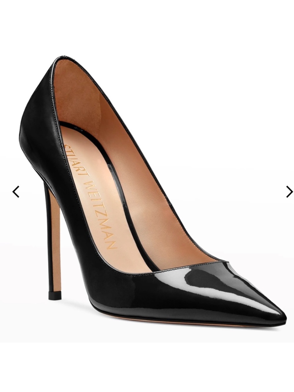 Stuart Weitzman Black Patent Pointed Toe Stiletto Pump